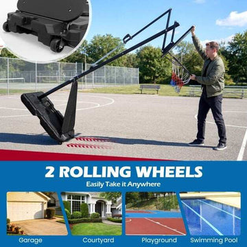 Adjustable Basketball Hoop, 4.9-10 ft, Fillable Base