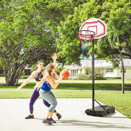Adjustable Basketball Hoop, Portable Fillable Base, 2 Nets