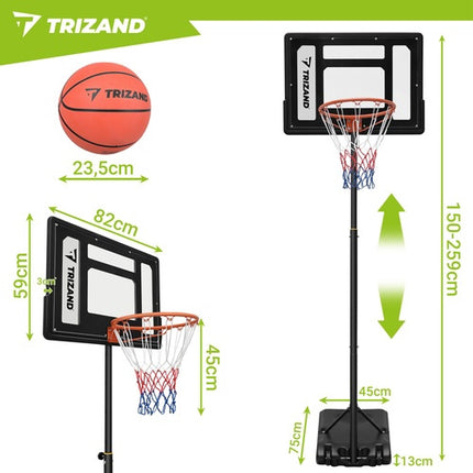 Adjustable Basketball Hoop with Backboard and Ball