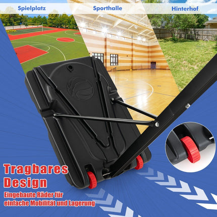 Adjustable Basketball Hoop with Stand & Wheels, 105-260 cm