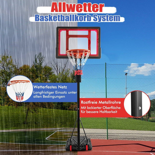 Adjustable Basketball Hoop with Stand & Wheels, 105-260 cm