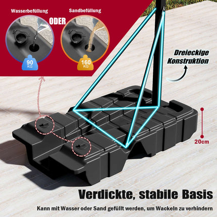Adjustable Basketball Hoop with Wheels & Storage