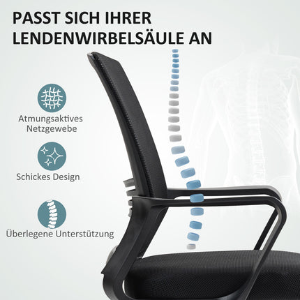 Adjustable Black Mesh Office Chair with Footrest