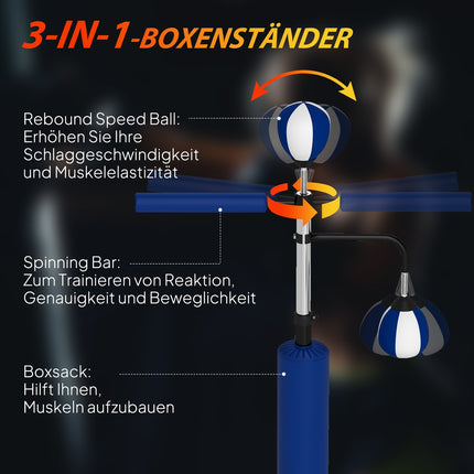 Adjustable Boxing Stand with Speedballs and Kick Pad