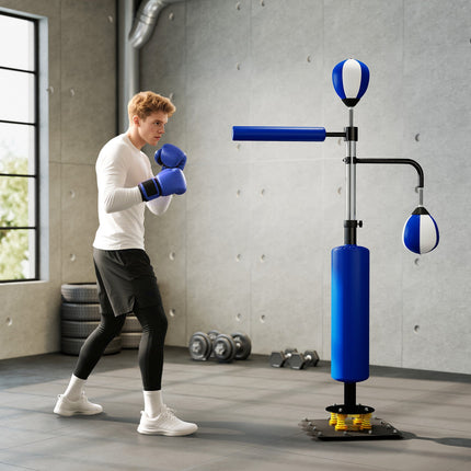 Adjustable Boxing Stand with Speedballs and Kick Pad
