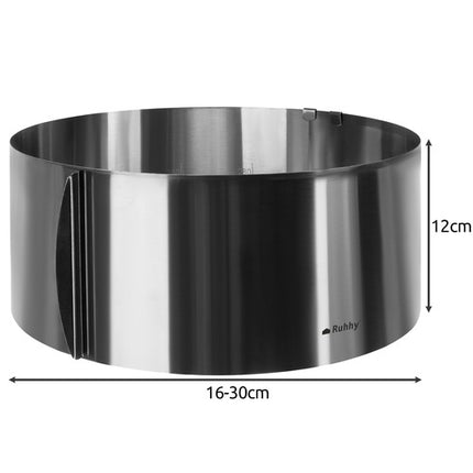 Adjustable Cake Tin Rim, Stainless Steel, 16-30cm