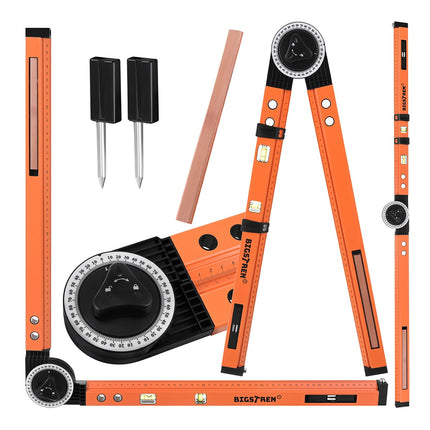 Adjustable Carpentry Protractor with Spirit Level, 500mm