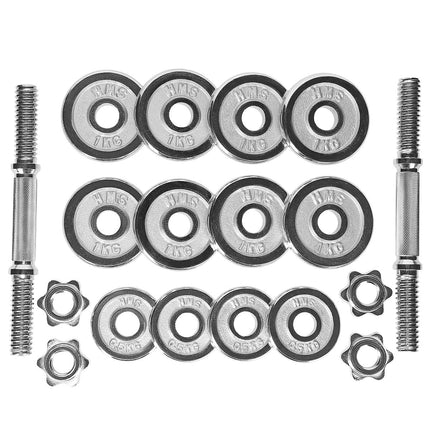 Adjustable Chrome Dumbbells with Case, 15kg