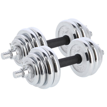 Adjustable Chrome Dumbbells with Case, 30kg Set