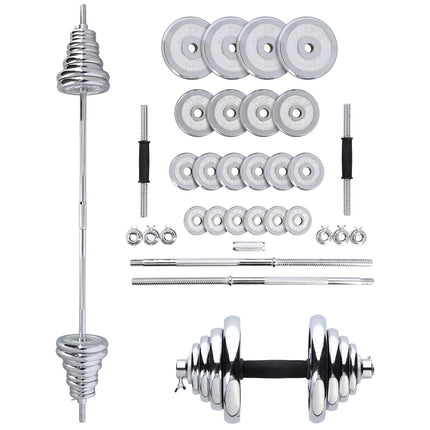Adjustable Chrome Dumbbells with Case, 50kg Set