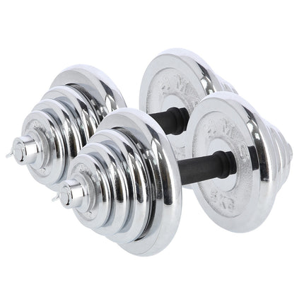 Adjustable Chrome Dumbbells with Case, 50kg Set