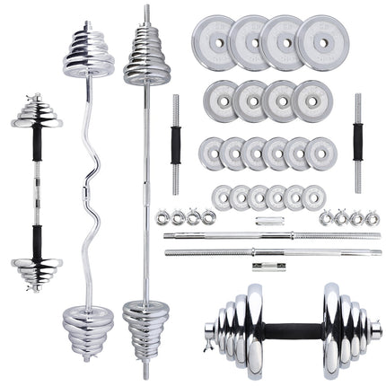 Adjustable Chrome Dumbbells with Case, 55kg