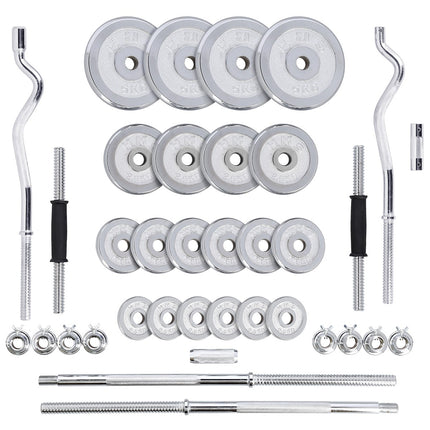 Adjustable Chrome Dumbbells with Case, 55kg