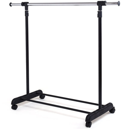 Adjustable Clothes Rack with Shelf and Wheels