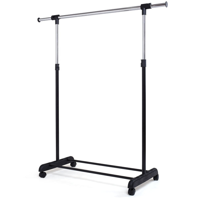Adjustable Clothes Rack with Shelf and Wheels