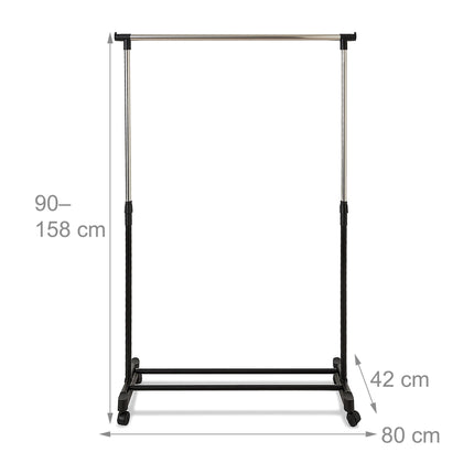 Adjustable Clothing Rack with Wheels – Height Adjustable