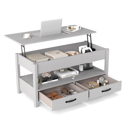 Adjustable Coffee Table with Lift-Top & 2 Drawers
