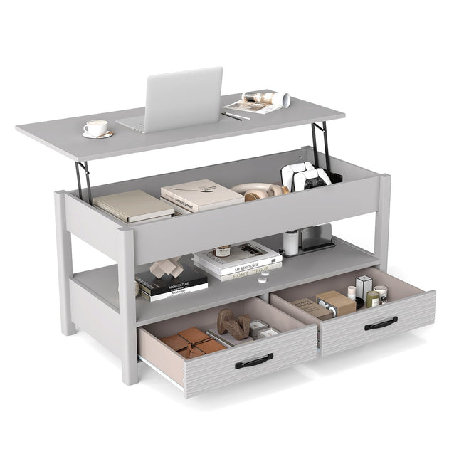 Adjustable Coffee Table with Lift-Top & 2 Drawers