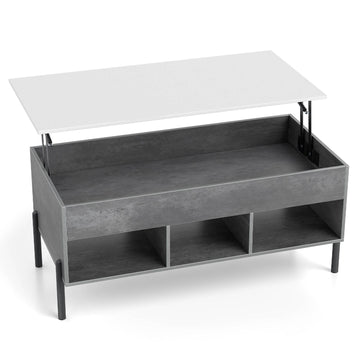 Adjustable Coffee Table with Lift-Top, Storage, Gray