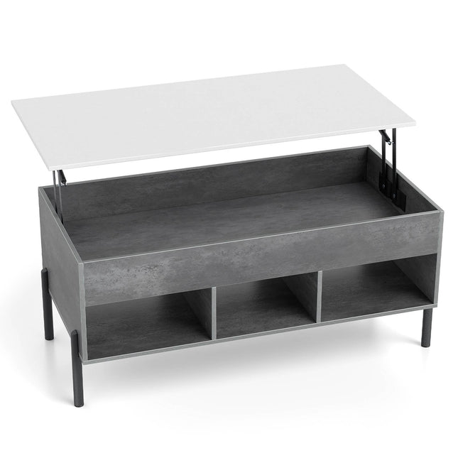 Adjustable Coffee Table with Lift-Top, Storage, Gray