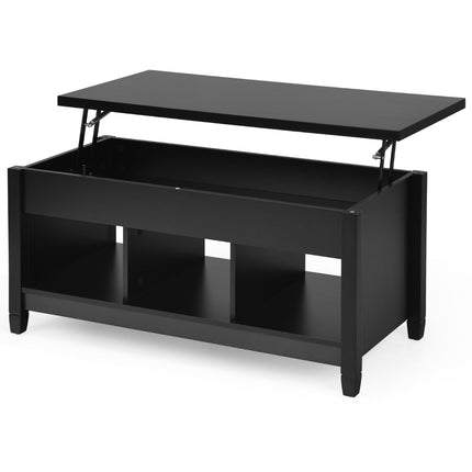 Adjustable Coffee Table with Storage, Black, 104.5x49x48-62.5 cm
