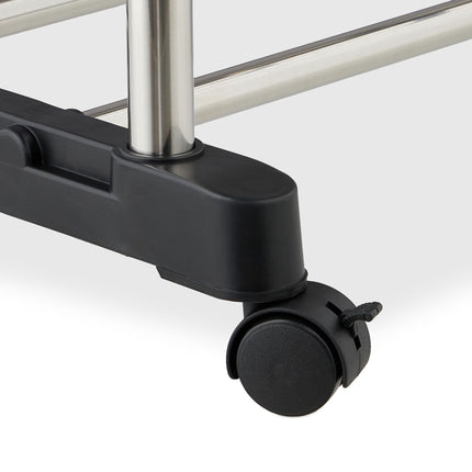 Adjustable Double Rod Clothes Rack with Shelf