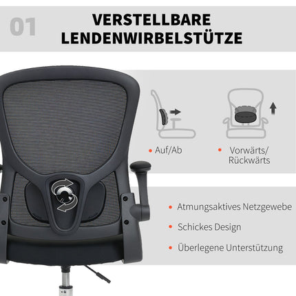 Adjustable Drafting Chair with Lumbar Support – Black