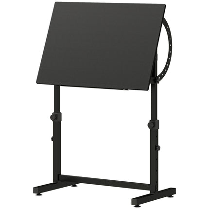 Adjustable Drawing Table with Tilt, Black, 90x60 cm