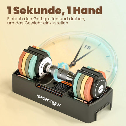 Adjustable Dumbbell Set 1-5 kg with Quick-Select Handle