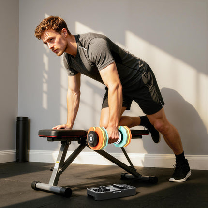 Adjustable Dumbbell Set, 5-25 kg, Non-Slip Grip
