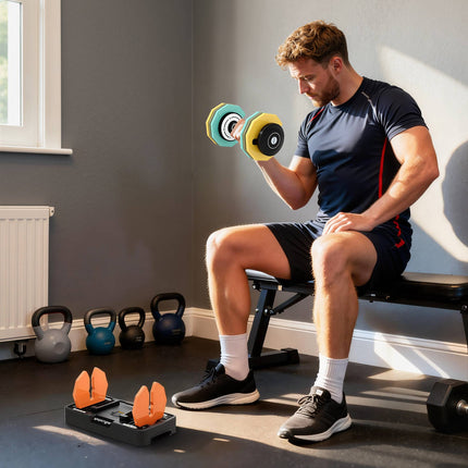 Adjustable Dumbbell Set, 5-25 kg, Non-Slip Grip