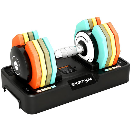 Adjustable Dumbbell Set, 5-25 kg, Non-Slip Grip