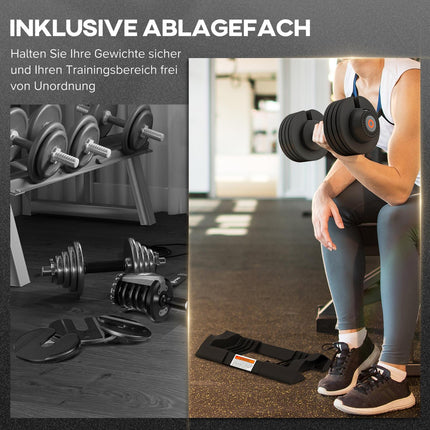 Adjustable Dumbbell Set – 7 to 24 kg, Non-Slip Grip