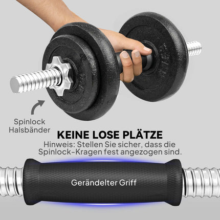 Adjustable Dumbbell and Barbell Set, 20KG, Non-Slip Grip