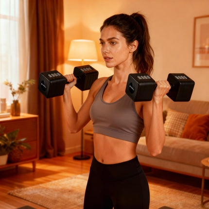 Adjustable Dumbbells 2 x 5 kg – Quick Weight Change, Non-Slip