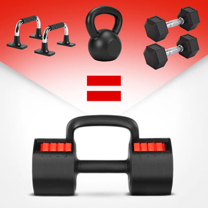 Adjustable Dumbbell with Push-Up & Kettlebell Functions