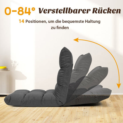 Adjustable Floor Chair, Foam, 106.5x55.5x10 cm, Dark Grey