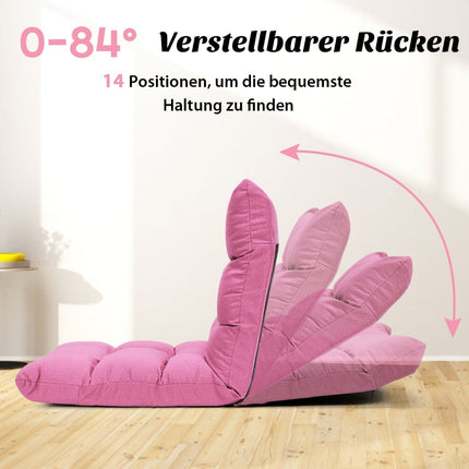 Adjustable Floor Chair, Foam, Cotton, Pink, 106.5x55.5x10 cm