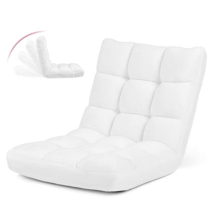 Adjustable Floor Chair, Foldable, 14 Positions, White