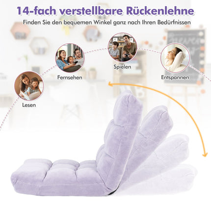 Adjustable Floor Chair – Purple, 14 Positions, Foldable