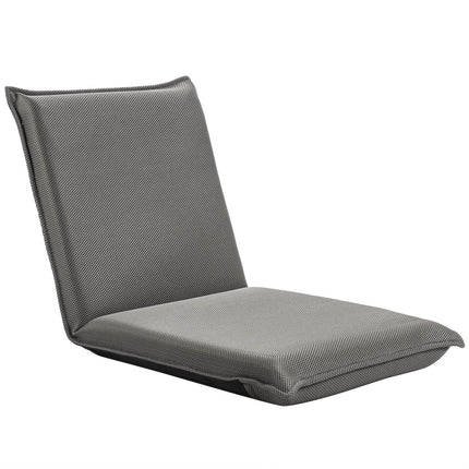 Adjustable Floor Chair with 6-Position Backrest, Grey