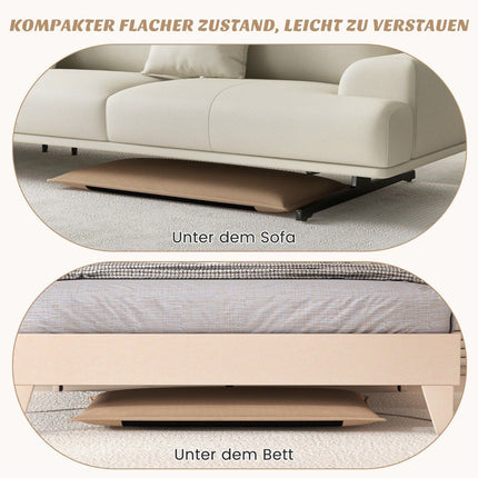 Adjustable Floor Chair with 6-Position Recline, Beige