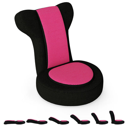 Adjustable Floor Chair with Headrest & Backrest, Pink