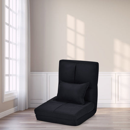 Adjustable Floor Chair with Soft Cushion, Black, 6 Positions