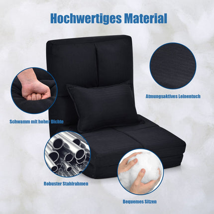 Adjustable Floor Chair with Soft Cushion, Black, 6 Positions