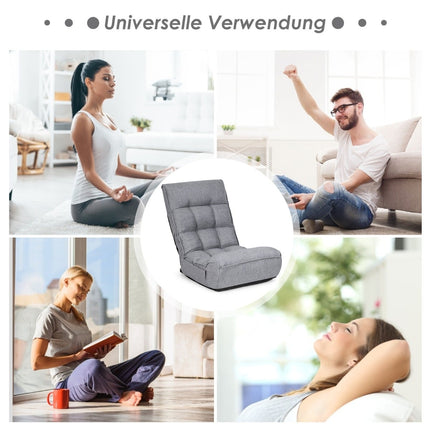 Adjustable Floor Gaming Sofa Chair with Backrest, Gray
