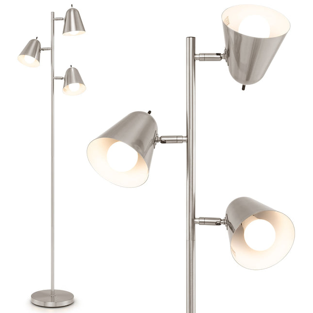 Adjustable Floor Lamp with 3 LED Bulbs, 360 Shades