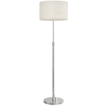 Adjustable Floor Lamp with Remote, Beige Fabric Shade