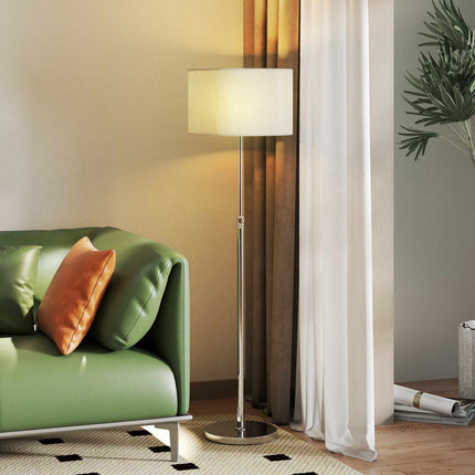 Adjustable Floor Lamp with Remote, Beige Fabric Shade