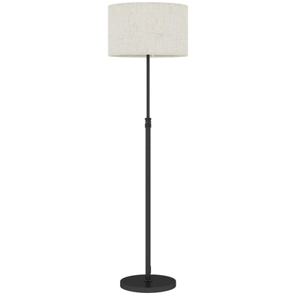 Adjustable Floor Lamp with Remote, Fabric Shade, Black